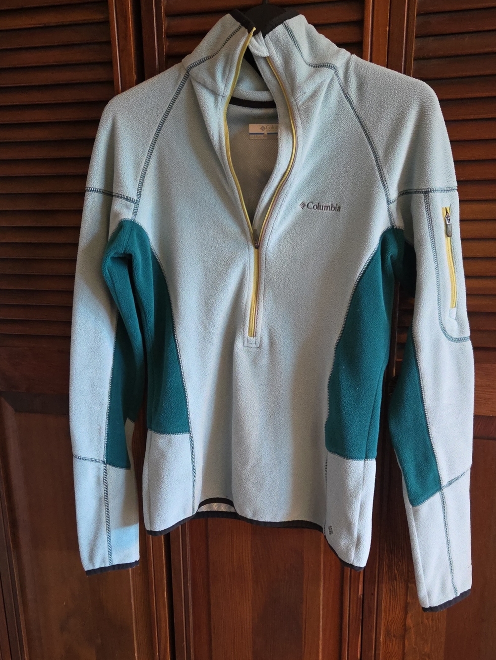 Columbia Light Blue & Teal Half-Zip Cowl Fleece Pullover